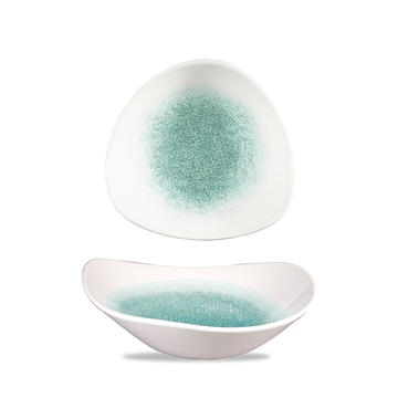 Raku Jade Green Triangle Bowl 18.5cm